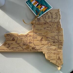 New York State Shaped Bamboo Cutting and Serving Board